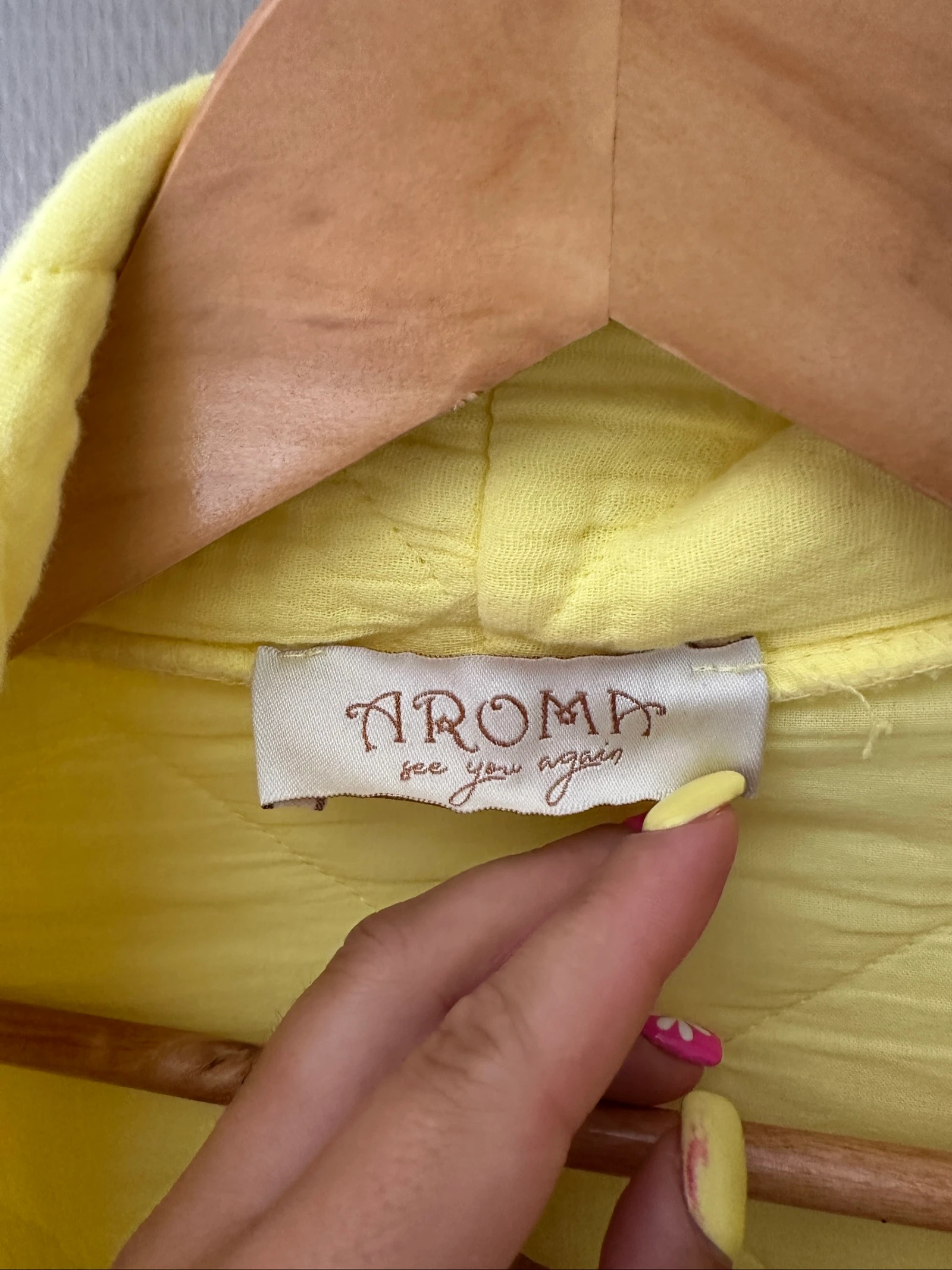 Yellow cotton gauze quilted jacket – Tromp – One size – New without tags – photo 3